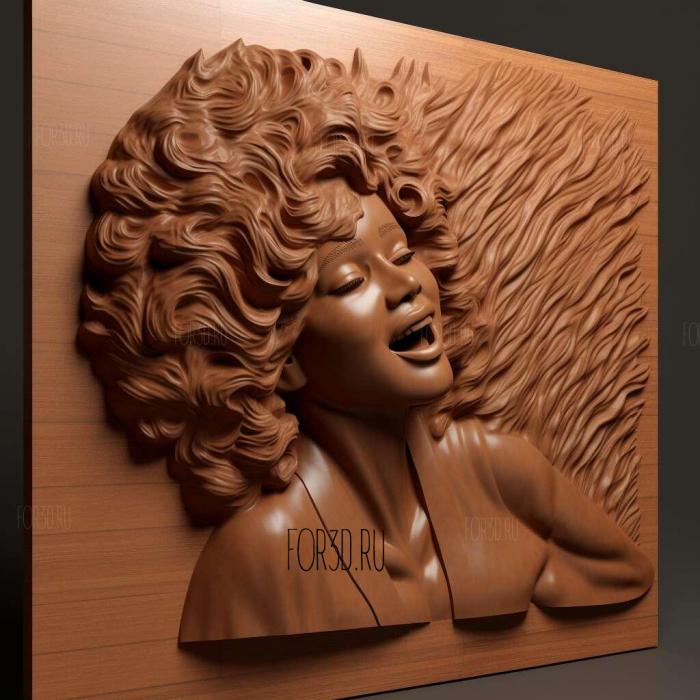 Whitney Houston 2 stl model for CNC